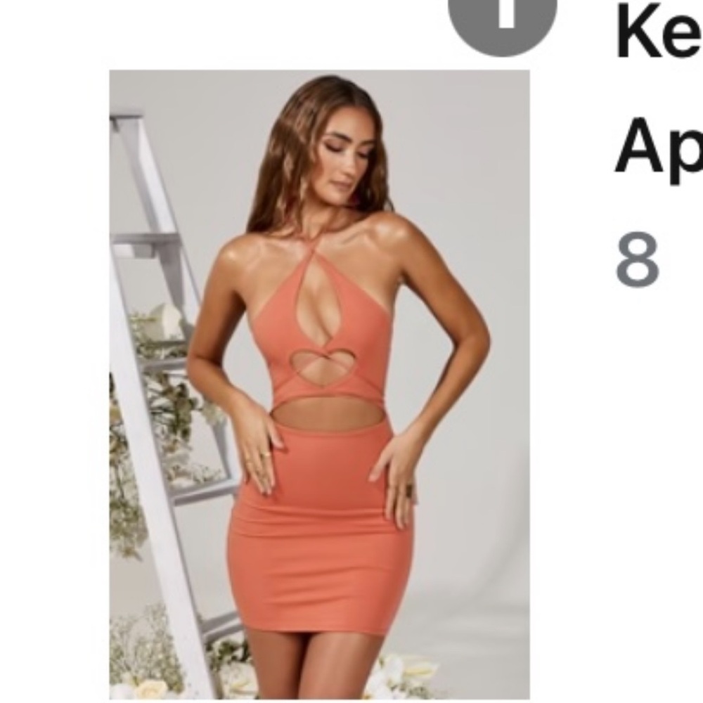Oh Polly Coral Backless Dress